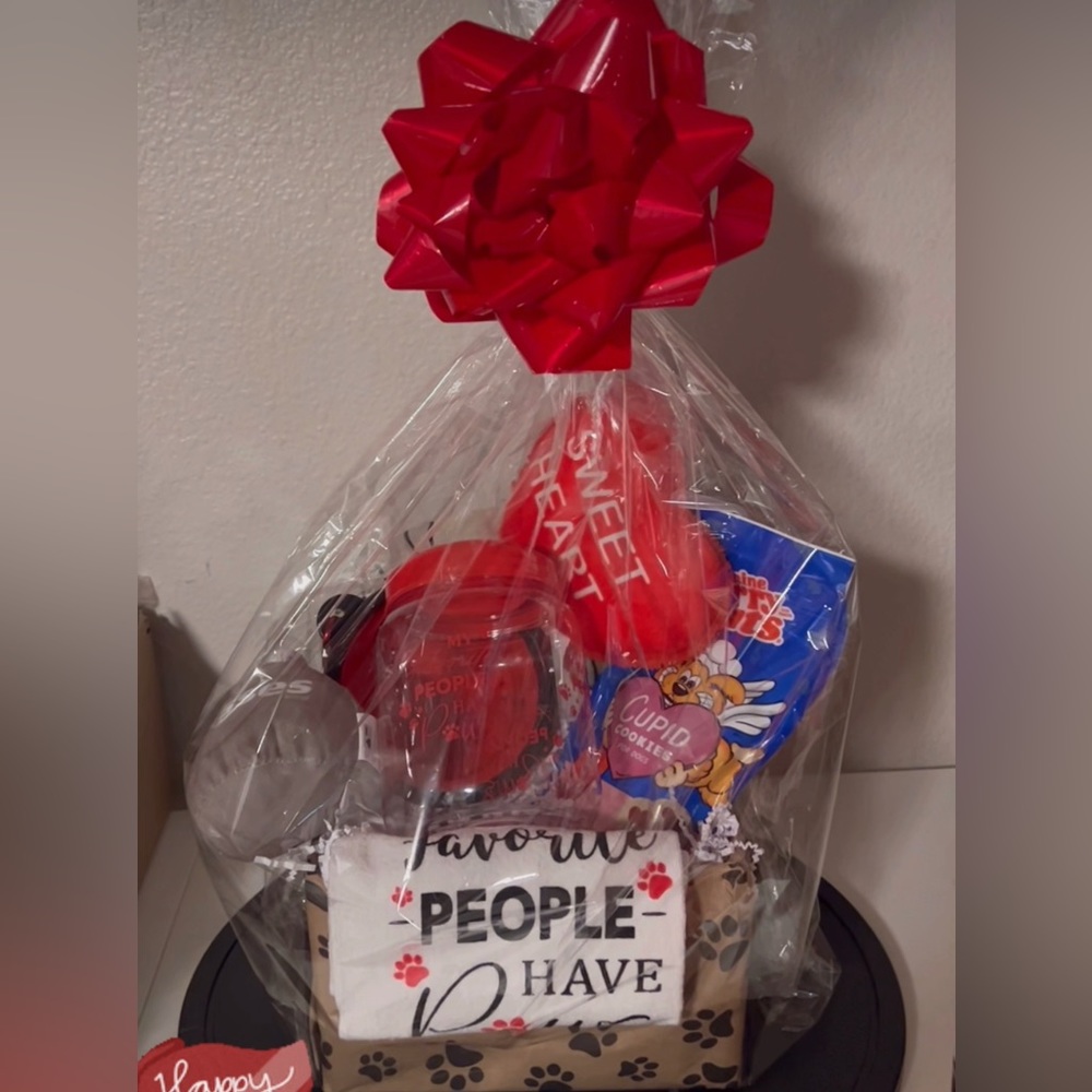 Dog Valentines Day Basket